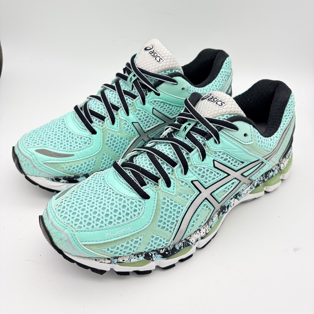 Asics Gel-Kayano 21 Mint Green Running Shoes Womens 9 Gym Tech Marbled Midsole